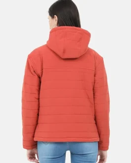 Plutus Womens Orange and Black Bomber Jacket