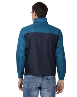 Men’s Windproof Hooded Water Resistant Windbreaker – Blue
