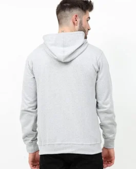 Plutus Cotton Poly Grey Melange Color Hooded Sweatshirt