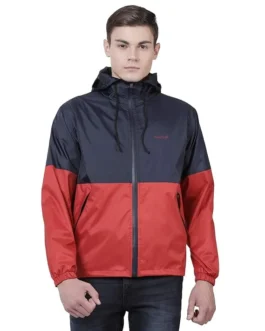 Plutus Men’s Navy Blue and Red Windcheater Jacket