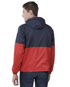 Plutus Men’s Navy Blue and Red Windcheater Jacket